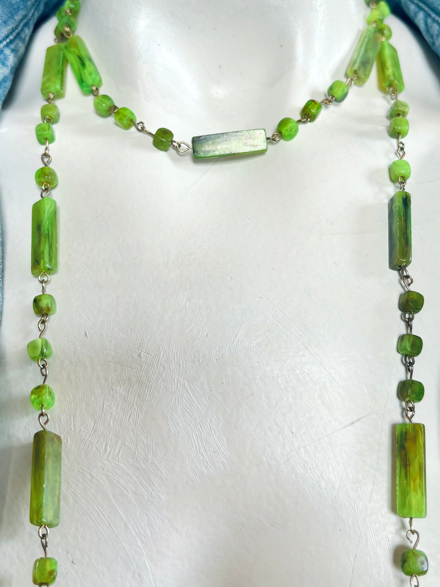 Vintage long Lucite beaded Necklace