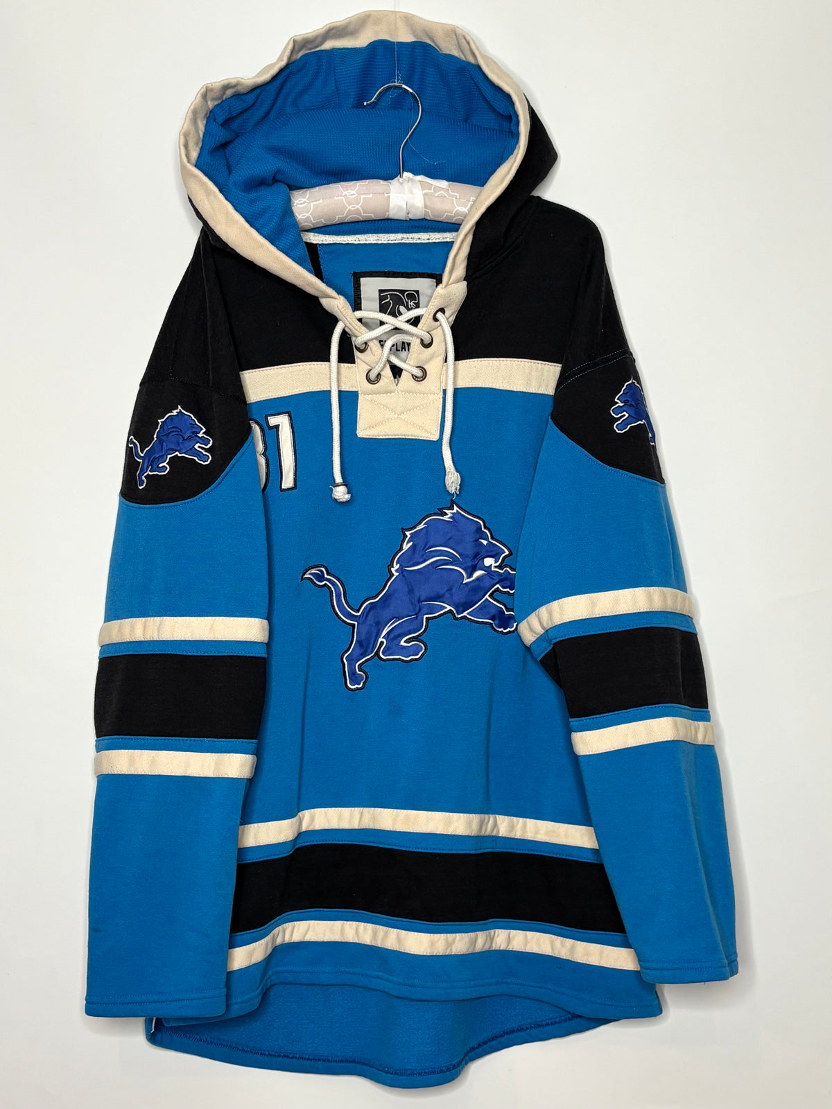 Rare Vintage Detroit Lions Throwback Hockey Johnson Jersey Tee
