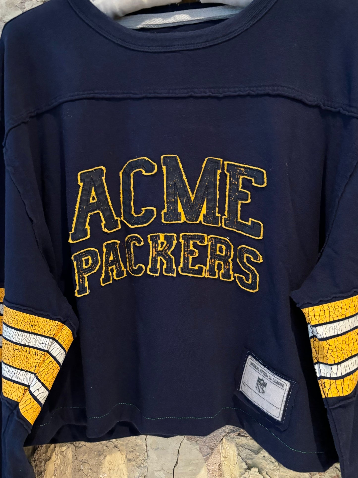 Reworked Reebok ACME Packers cropped Throwback Jersey Tee