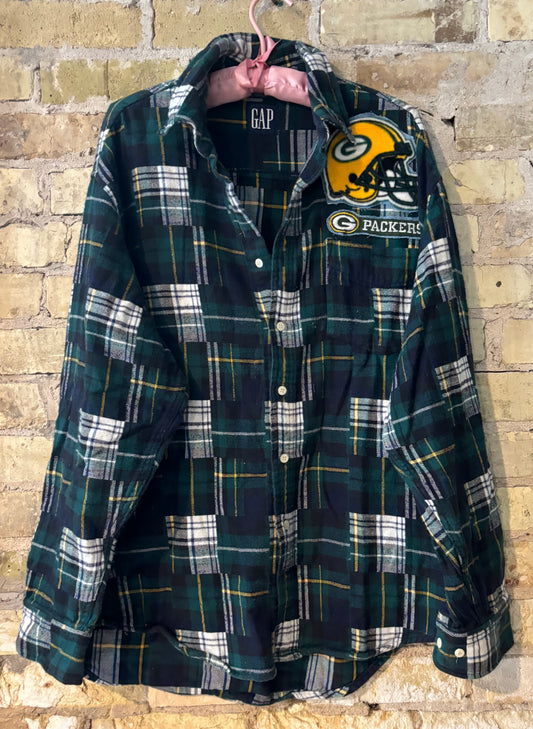 Patchwork Plaid Game Day Flannel Shirt