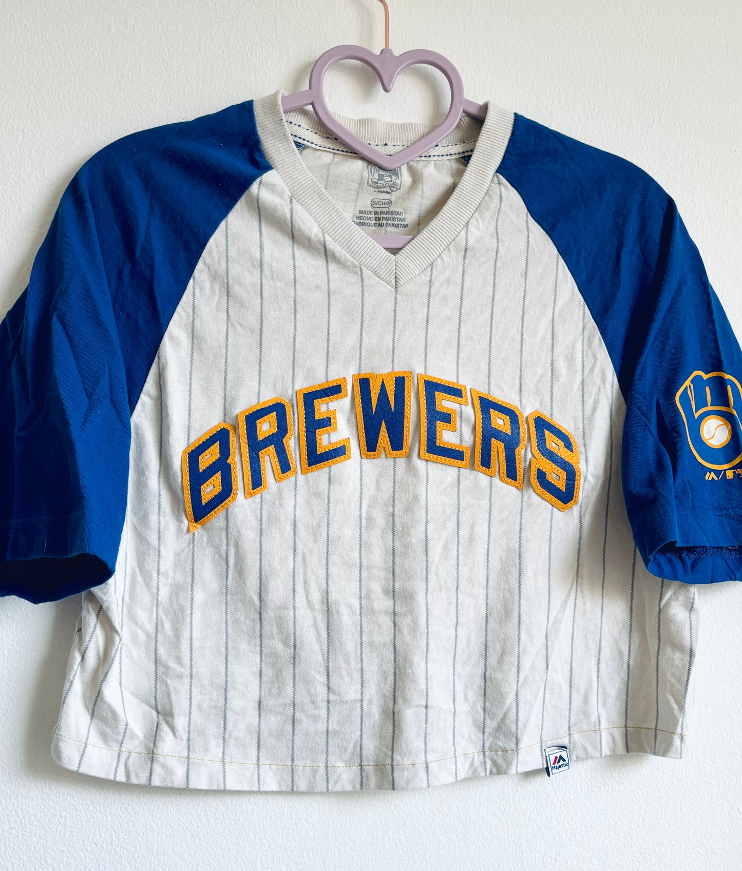 Reworked Brewers Vintage Striped Jersey Tee