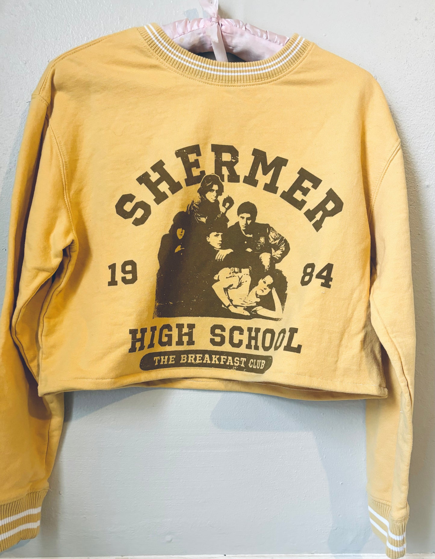 Reworked Retro Cropped Breakfast Club Crewneck Sweatshirt