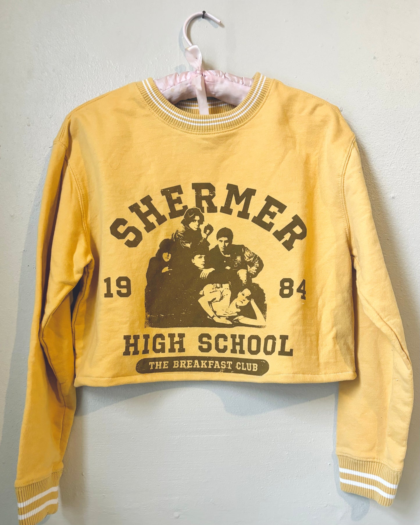 Reworked Retro Cropped Breakfast Club Crewneck Sweatshirt