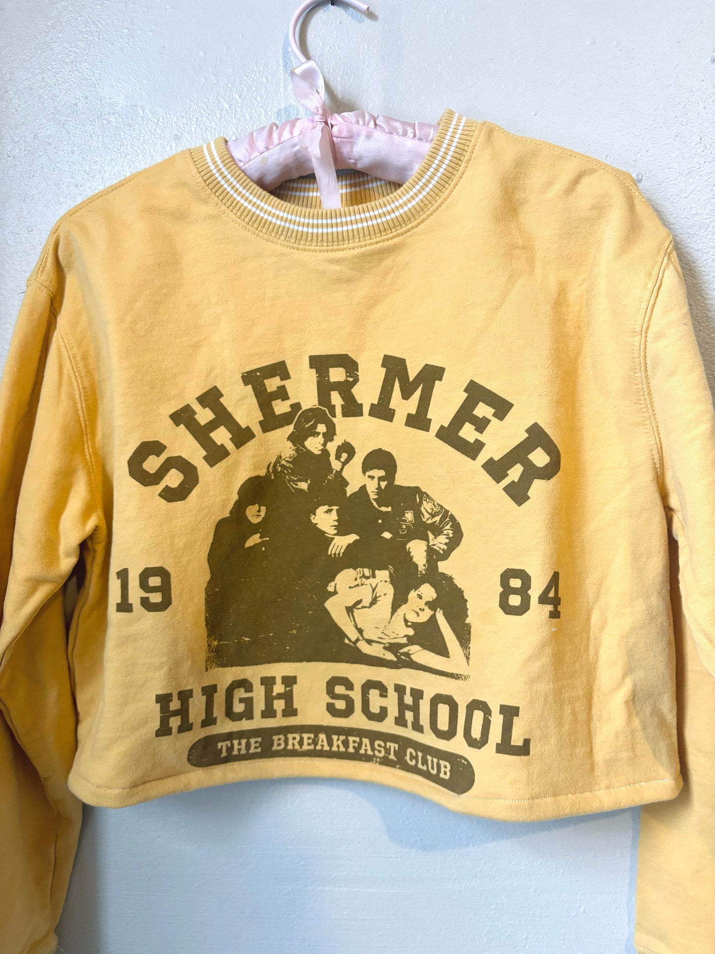 Reworked Retro Cropped Breakfast Club Crewneck Sweatshirt